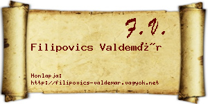 Filipovics Valdemár névjegykártya